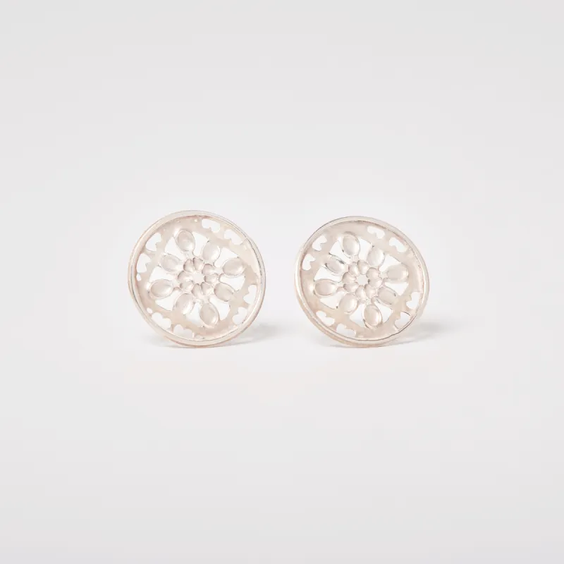 Lace Stud Earrings (Sterling Silver) made by Licensed to Charm