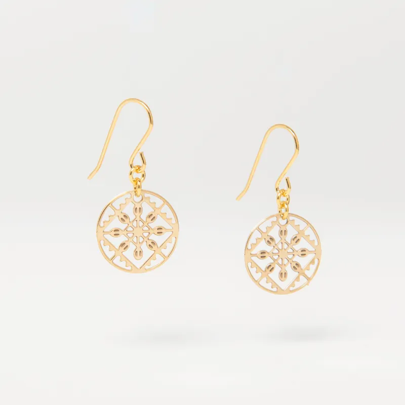 Lace Drop Earrings (18ct Gold Vermeil) made by Licensed to Charm