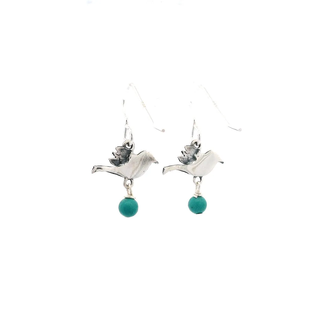Frida Kahlo Bird Turquoise Drop Earrings (Sterling Silver) sold by Licensed to Charm product image thumbnail 3
