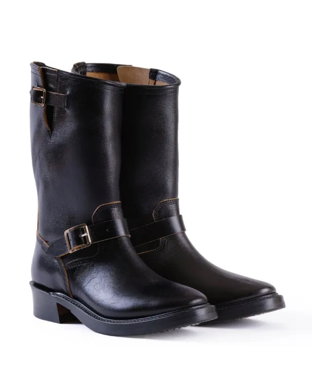 【PRE-ORDER】RAILMASTER ENGINEER BOOTS / SHINKI HIKAKU HORSEBUTT BLACK made by John Lofgren