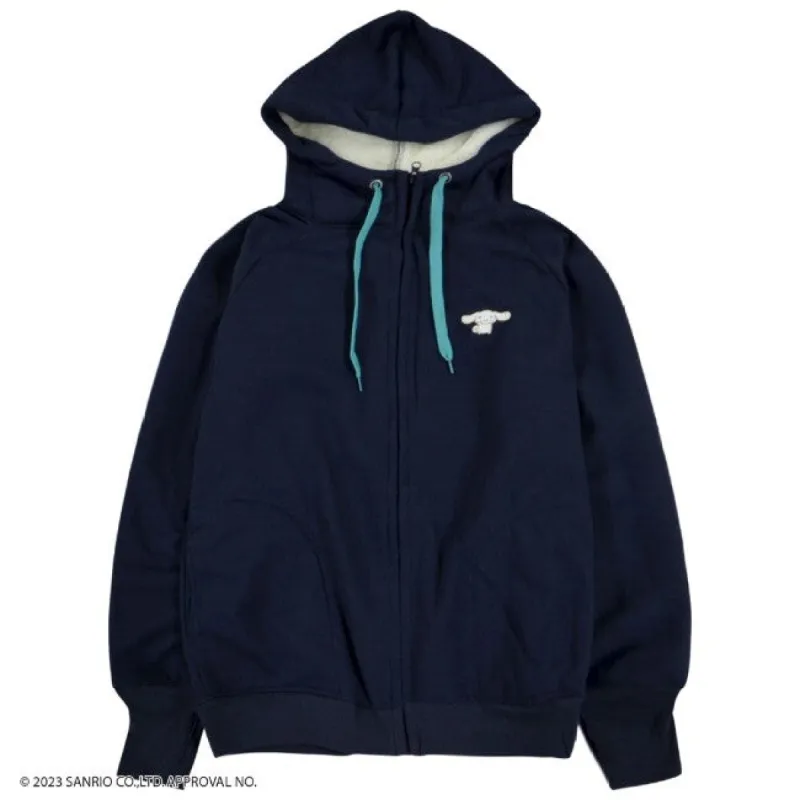 Jacket- Cinnamoroll Embroidery Winter Hoodie Navy sold by Anthony Wang