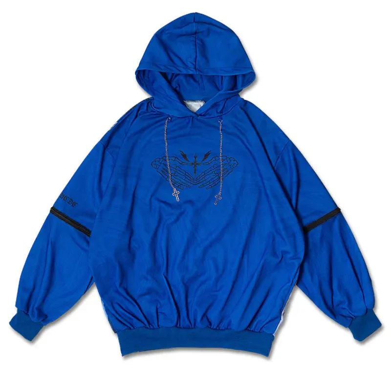 Hoodie- Oversized Hell Hoodie Blue sold by Anthony Wang