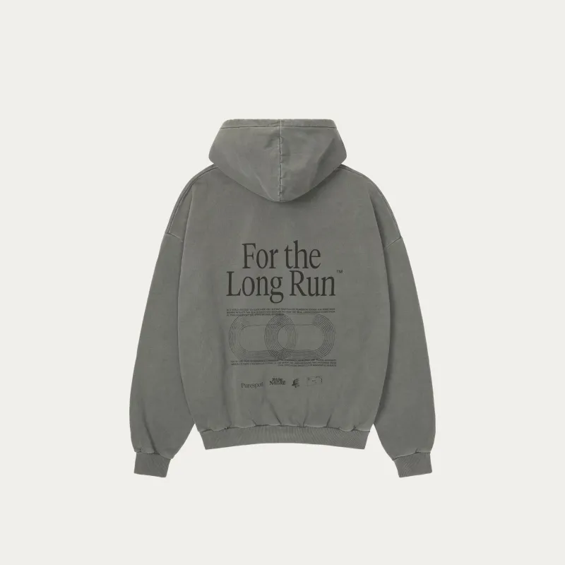 For the Long Run® Hoodie - Washed Grey made by Puresport