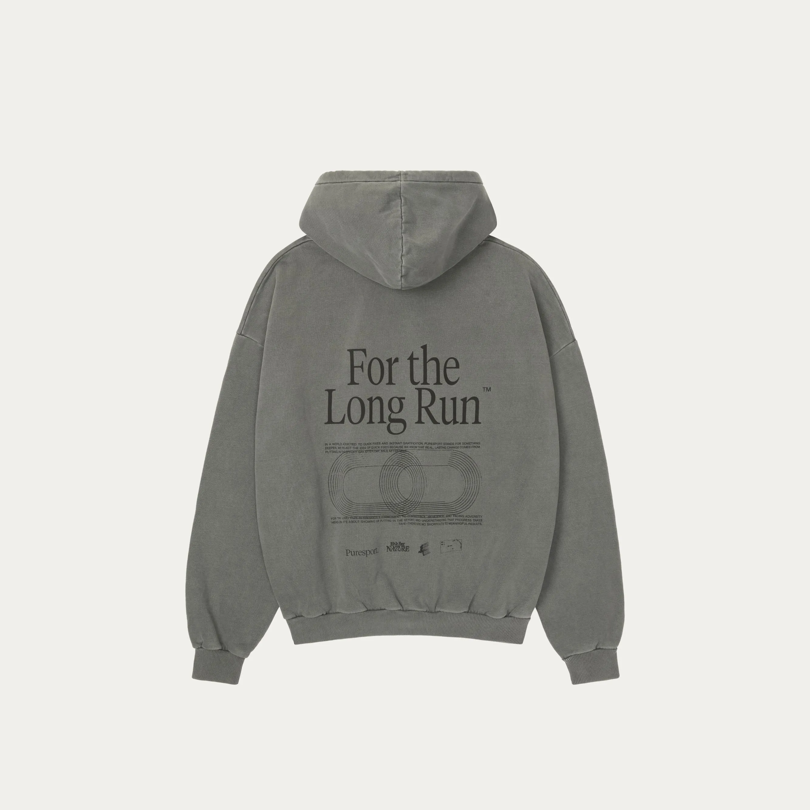 For the Long Run® Hoodie - Washed Grey sold by Puresport