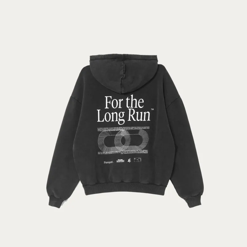 For the Long Run® Hoodie - Washed Black made by Puresport