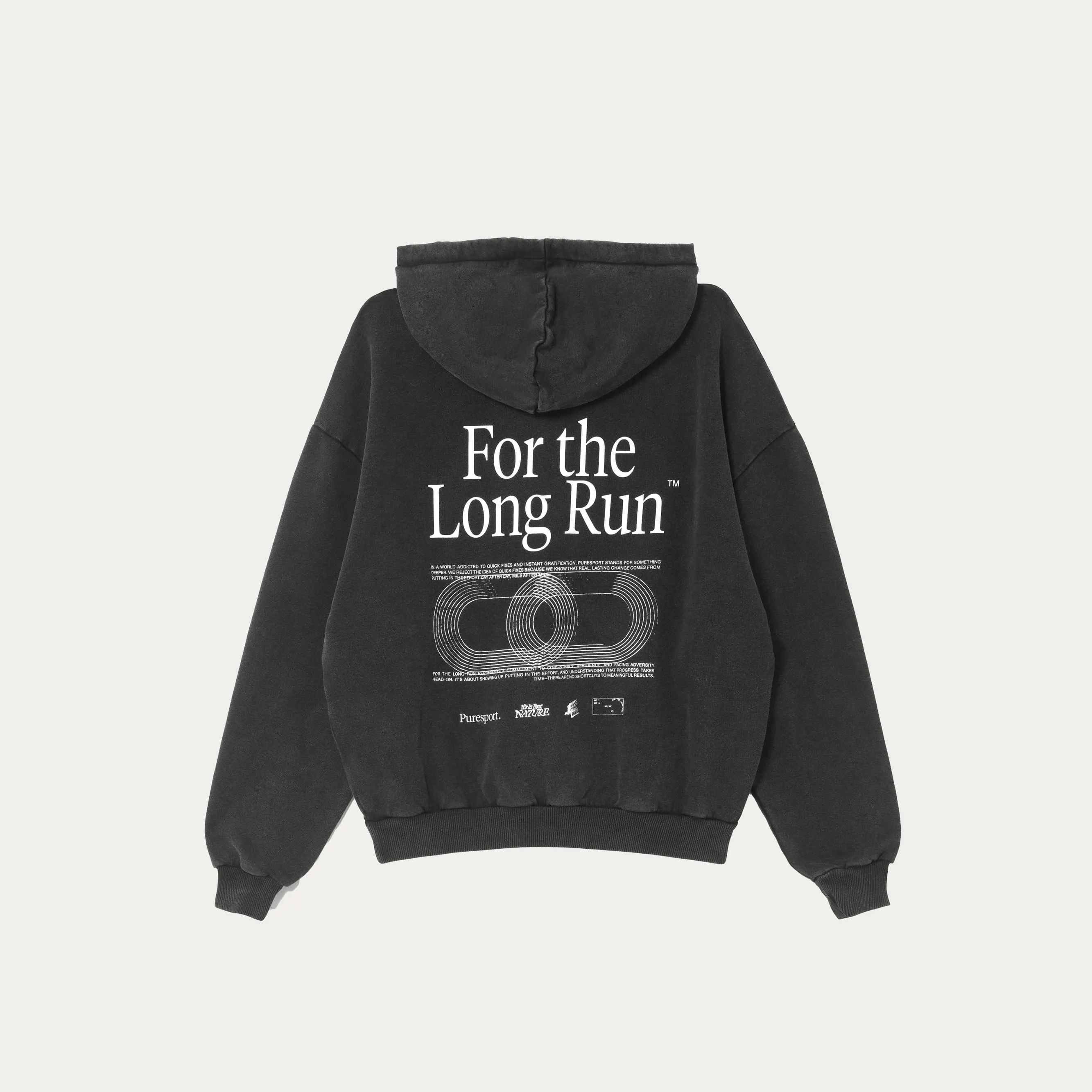 For the Long Run® Hoodie - Washed Black sold by Puresport