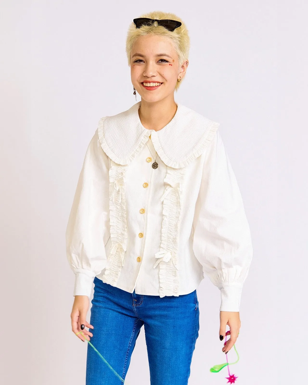 The Tongue Tied Blouse sold by Kina and Tam