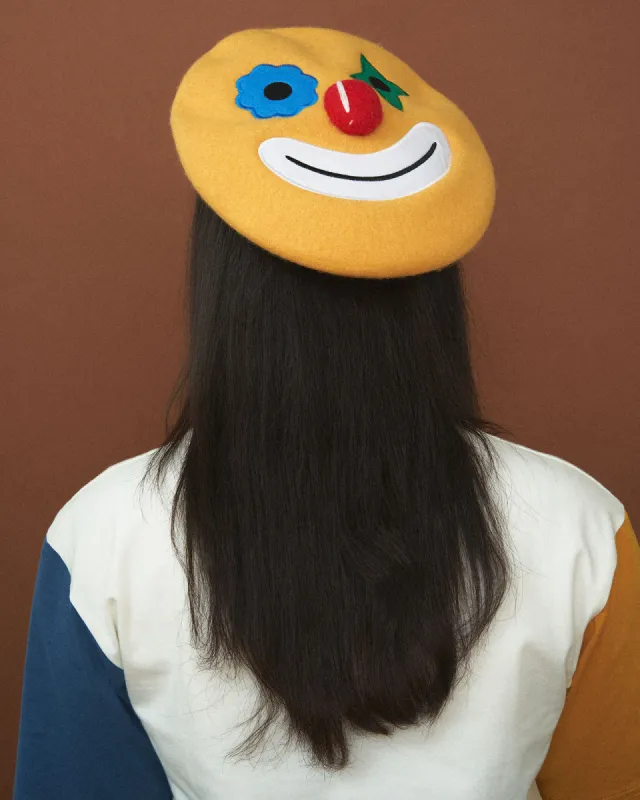 The Clowncore Beret sold by Kina and Tam