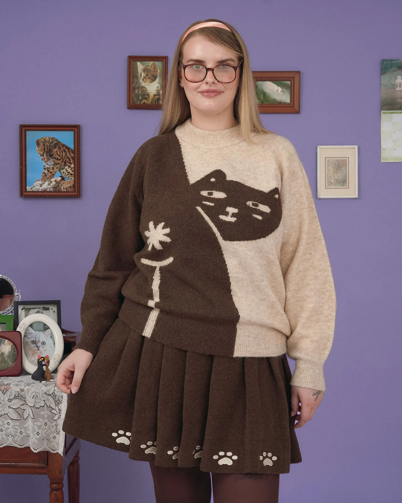 The Pardon Meow Sweater sold by Kina and Tam