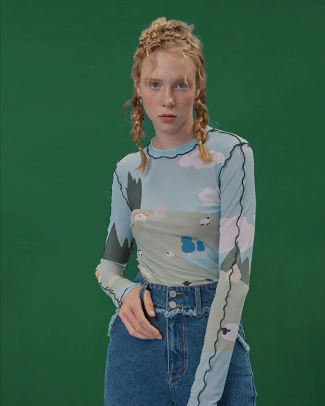 Landscape Mesh Top sold by Kina and Tam