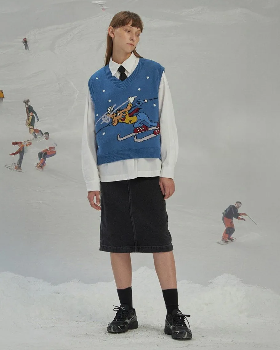 The Skiing Moose Vest sold by Kina and Tam product image thumbnail 2