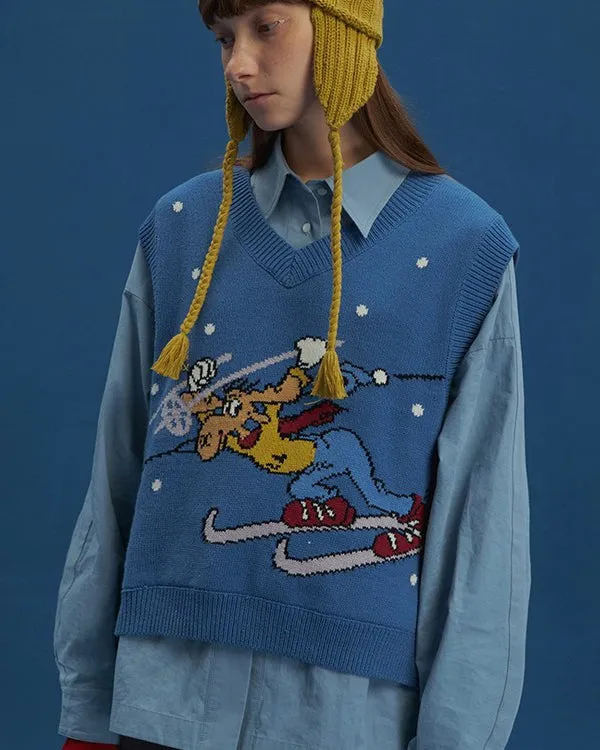 The Skiing Moose Vest sold by Kina and Tam product image thumbnail 4