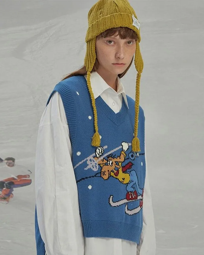 The Skiing Moose Vest sold by Kina and Tam product image thumbnail 3