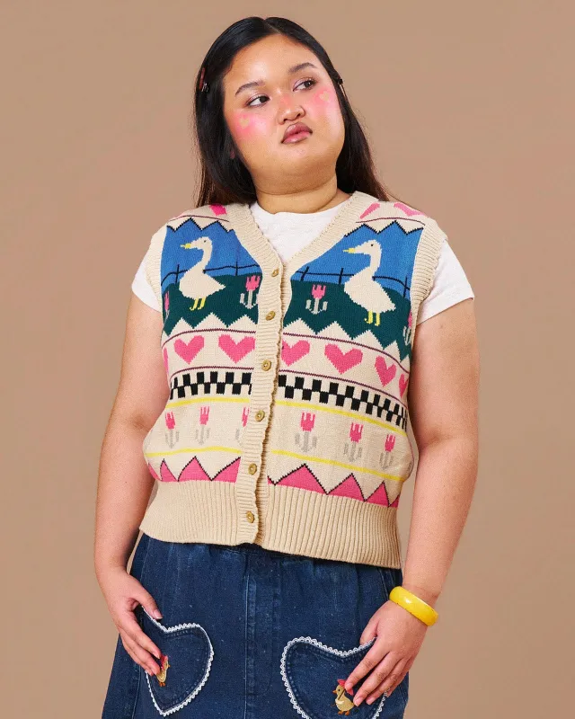 The Duck Tales Vest made by Kina and Tam