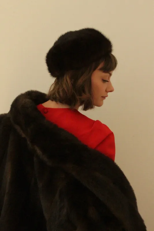 Amazing Vintage Espresso Fur Pillbox Hat sold by NA NIN