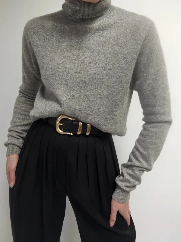 Vintage Stone Grey Cashmere Turtleneck sold by NA NIN