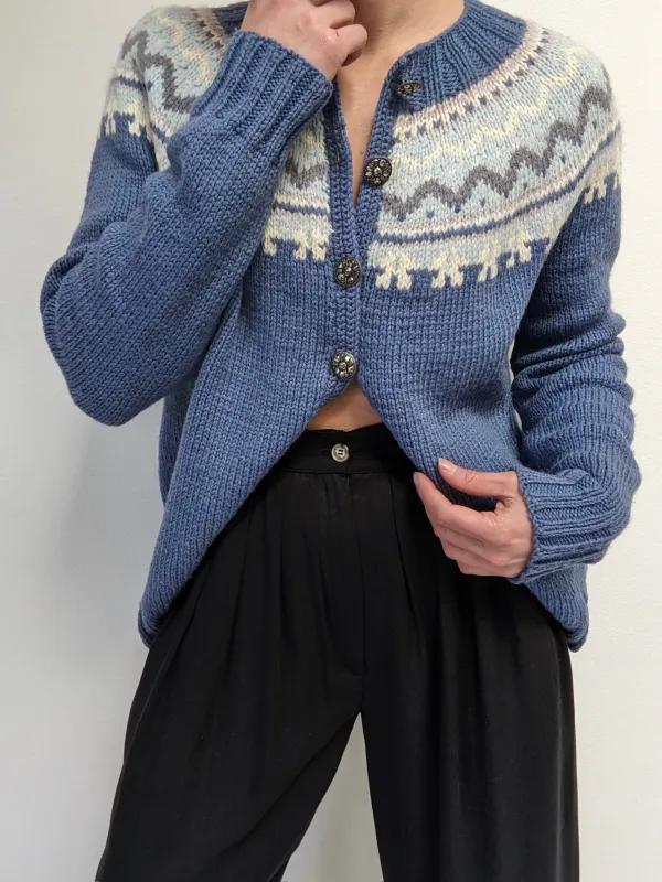 Amazing Vintage Fair Isle Wool Cardigan made by Vintage