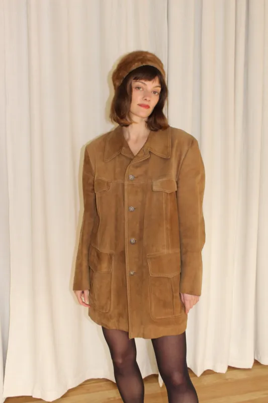 Vintage Russet Suede Chore Coat sold by NA NIN