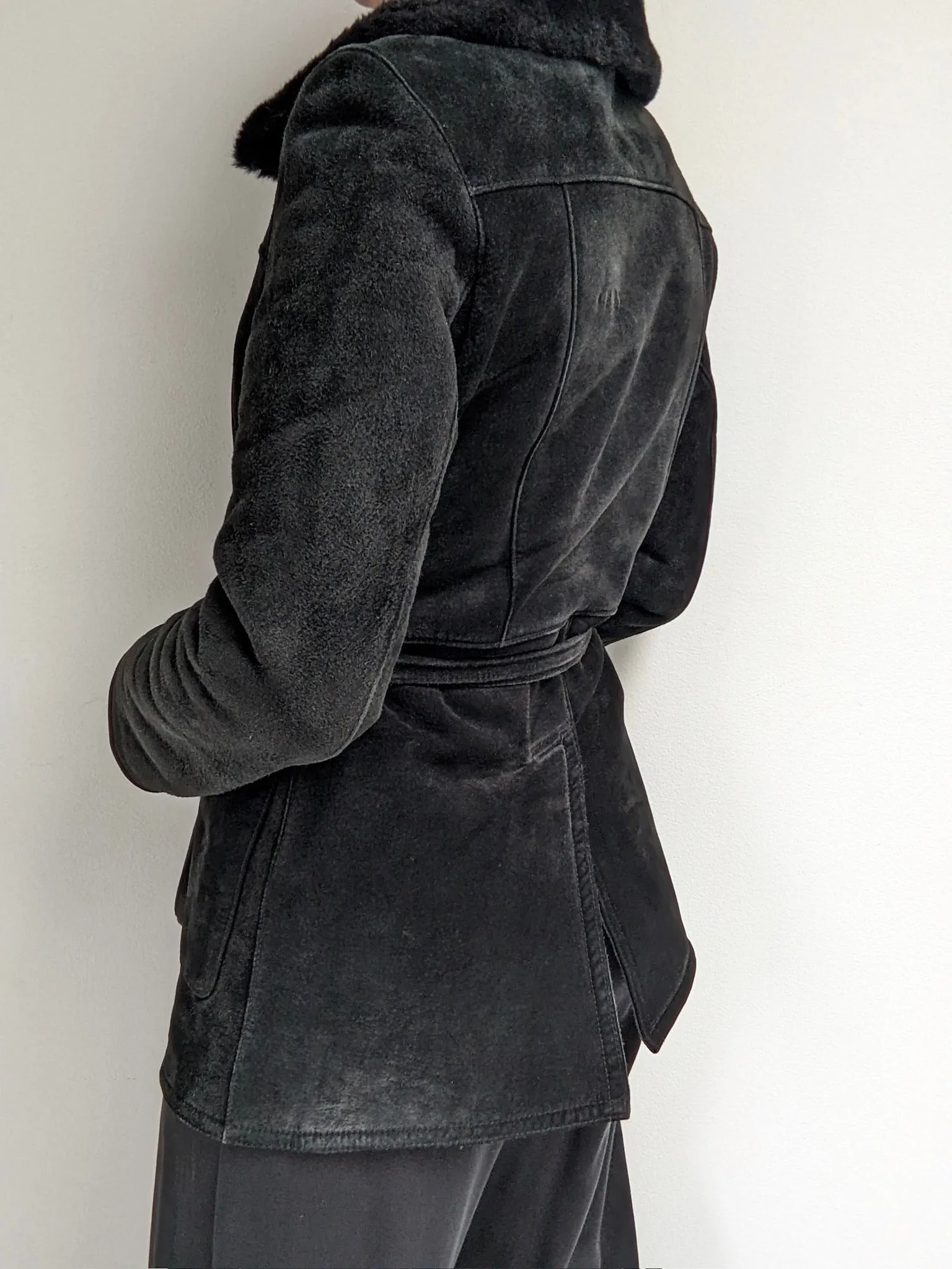 Vintage Caviar Belted Suede Jacket sold by NA NIN product image thumbnail 3