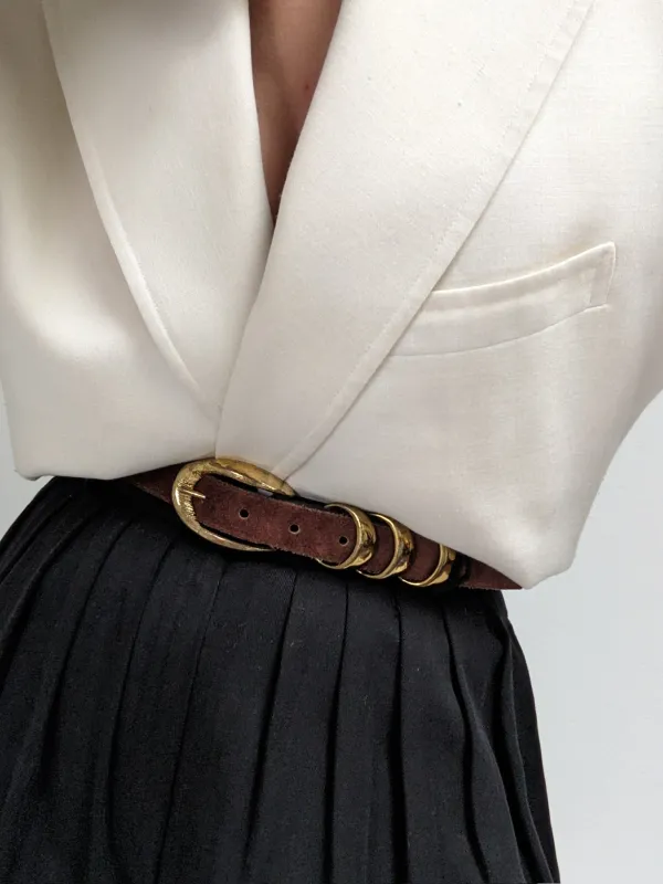Vintage Chocolate Suede Belt sold by NA NIN