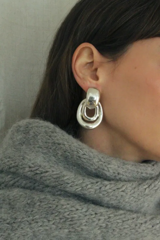 Incredible Vintage Silver Door Knocker Earrings sold by NA NIN