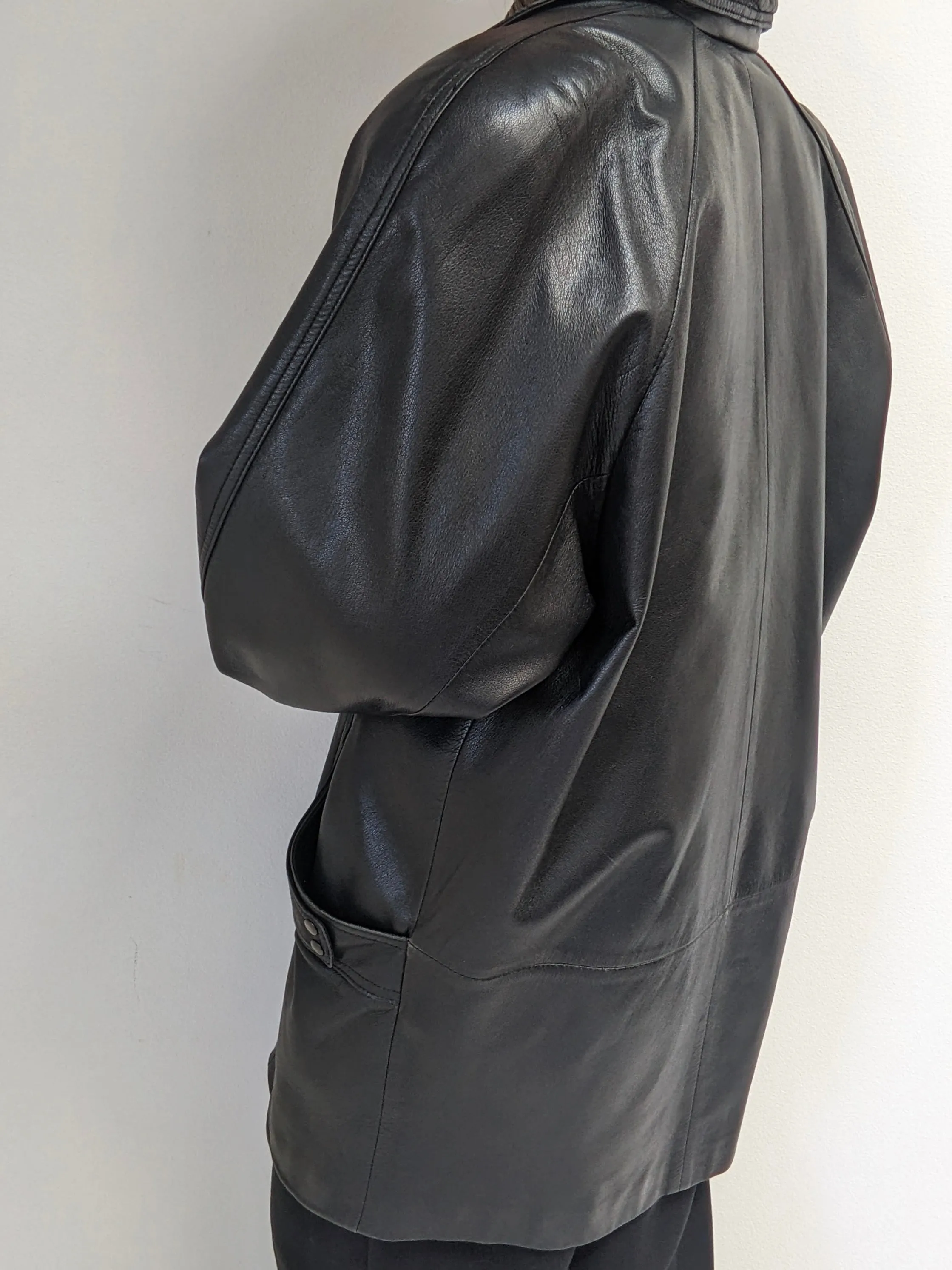 Bold Vintage Ink Leather Coat sold by NA NIN product image thumbnail 3