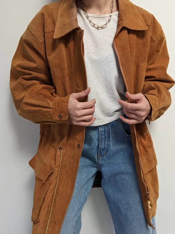 Vintage Clay Suede Chore Coat made by NA NIN