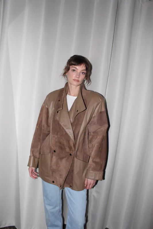 Vintage Suede & Smooth Leather Jacket sold by NA NIN