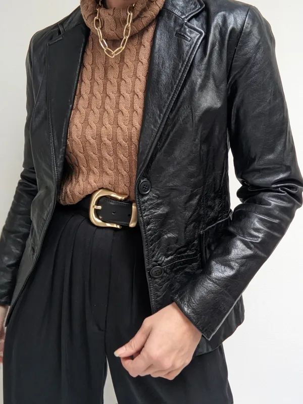 90s Caviar Leather Jacket sold by NA NIN