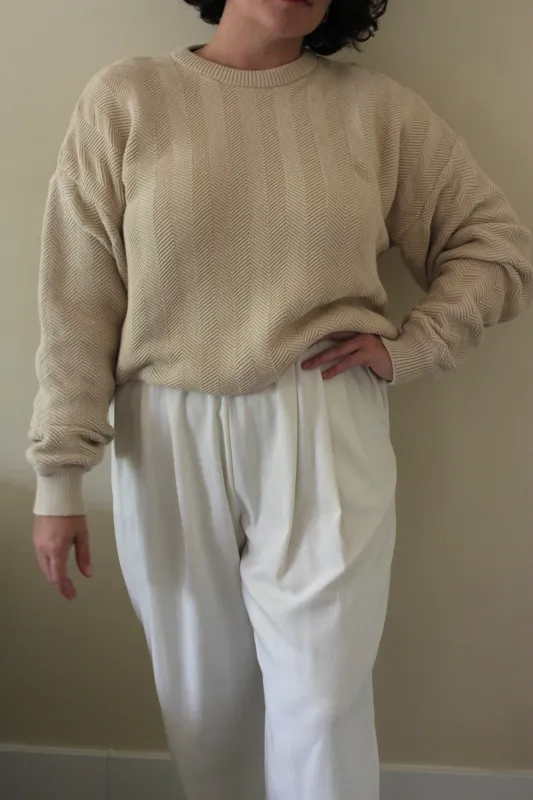 Favorite Cream Zig Zag Sweater sold by NA NIN