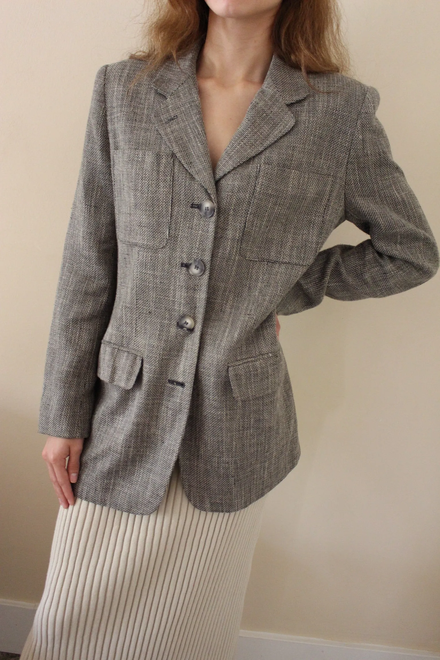 Vintage Woven Flax Blazer sold by NA NIN product image thumbnail 3