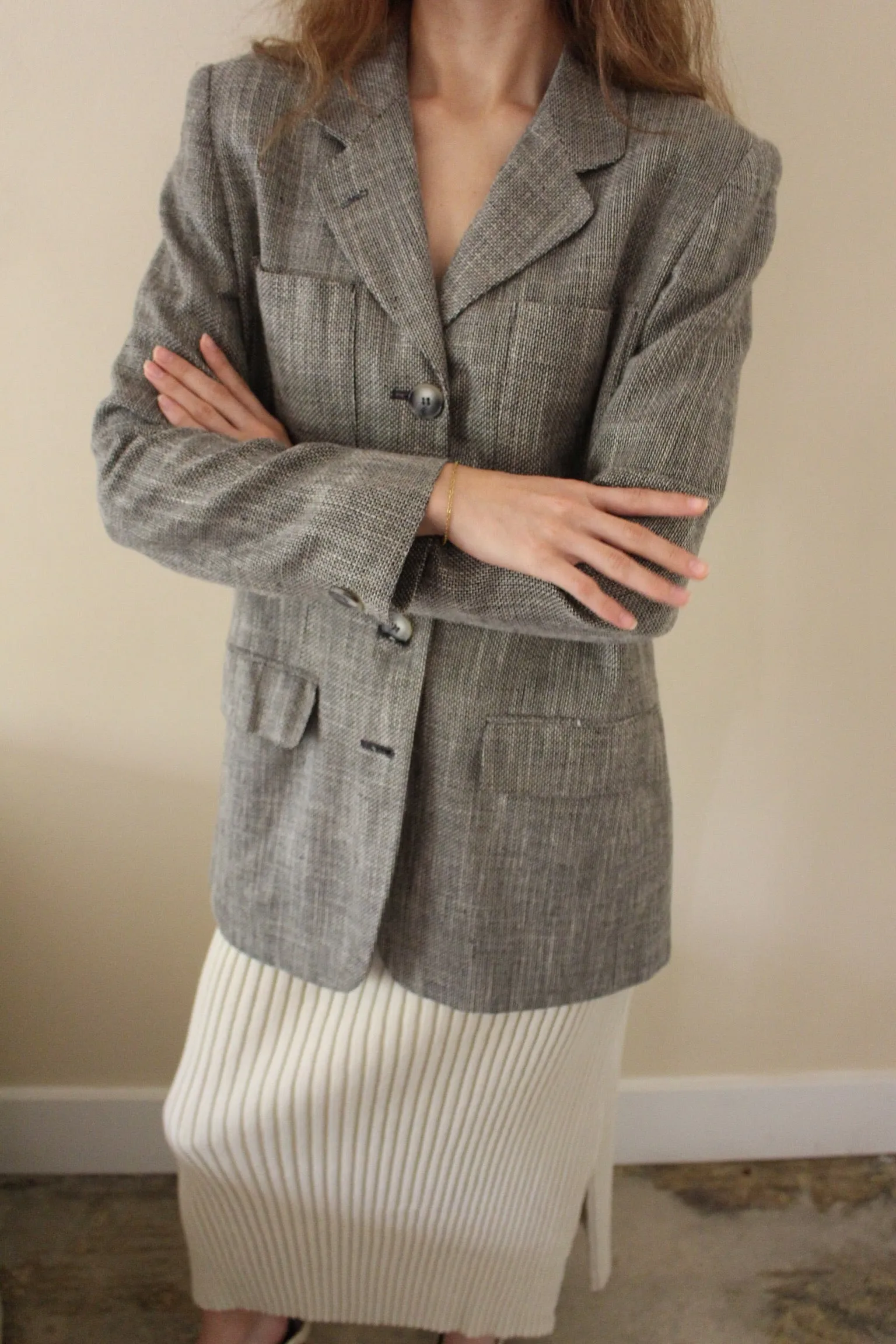 Vintage Woven Flax Blazer sold by NA NIN product image thumbnail 2