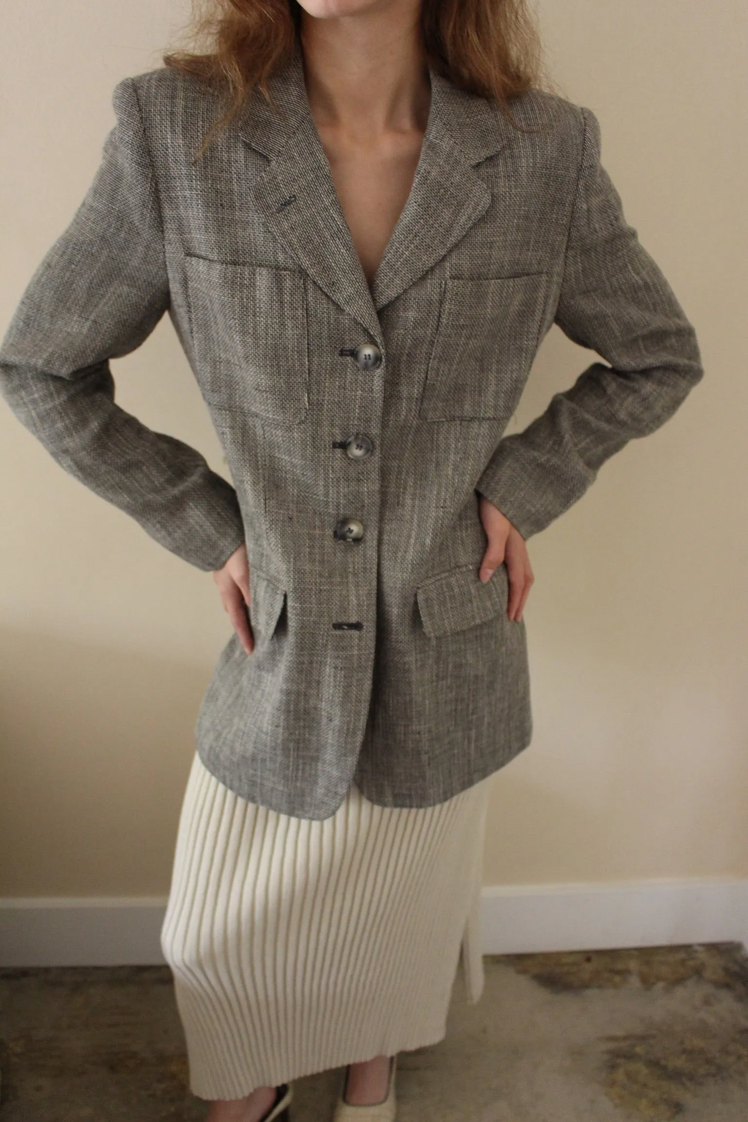 Vintage Woven Flax Blazer sold by NA NIN product image thumbnail 4