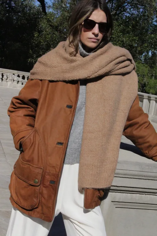 Ralphie Knitted Suri Alpaca Blanket Scarf sold by NA NIN