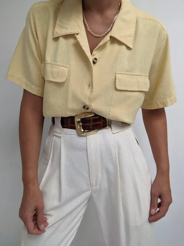 Vintage Butter Raw Silk Blouse sold by NA NIN