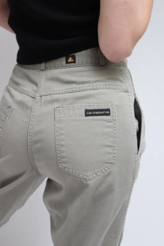 Vintage Olive Front Pleated Pant sold by NA NIN