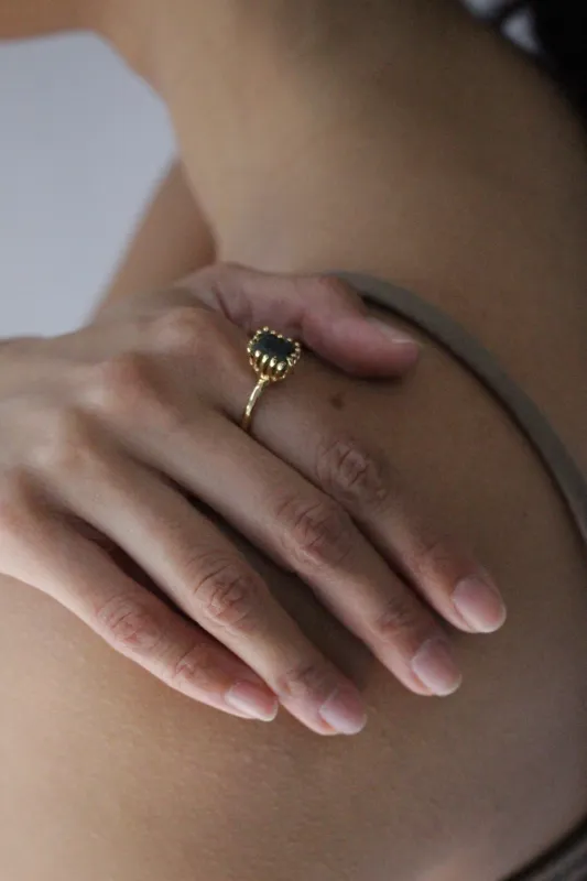 Ramona Raw Emerald Ring made by MEREWIF