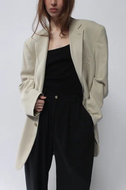 Vintage Stone Herringbone Silk Blazer made by NA NIN