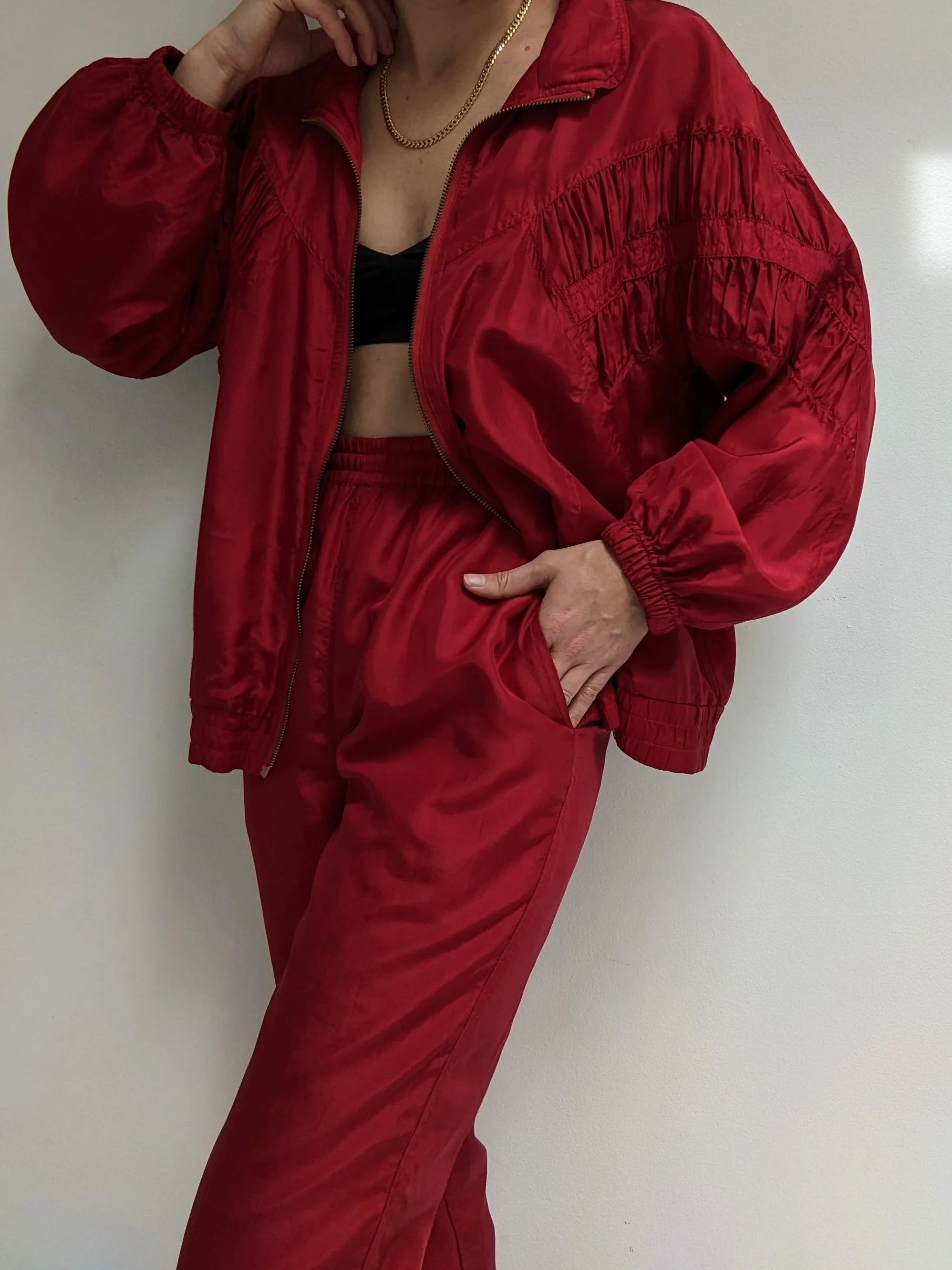 Vintage Chili Silk Leisure Set sold by NA NIN product image thumbnail 5