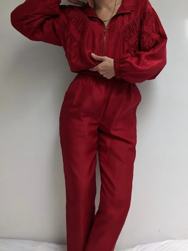 Vintage Chili Silk Leisure Set made by NA NIN
