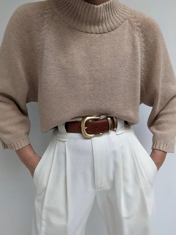 Vintage Latte Raglan Pocket Sweater sold by NA NIN