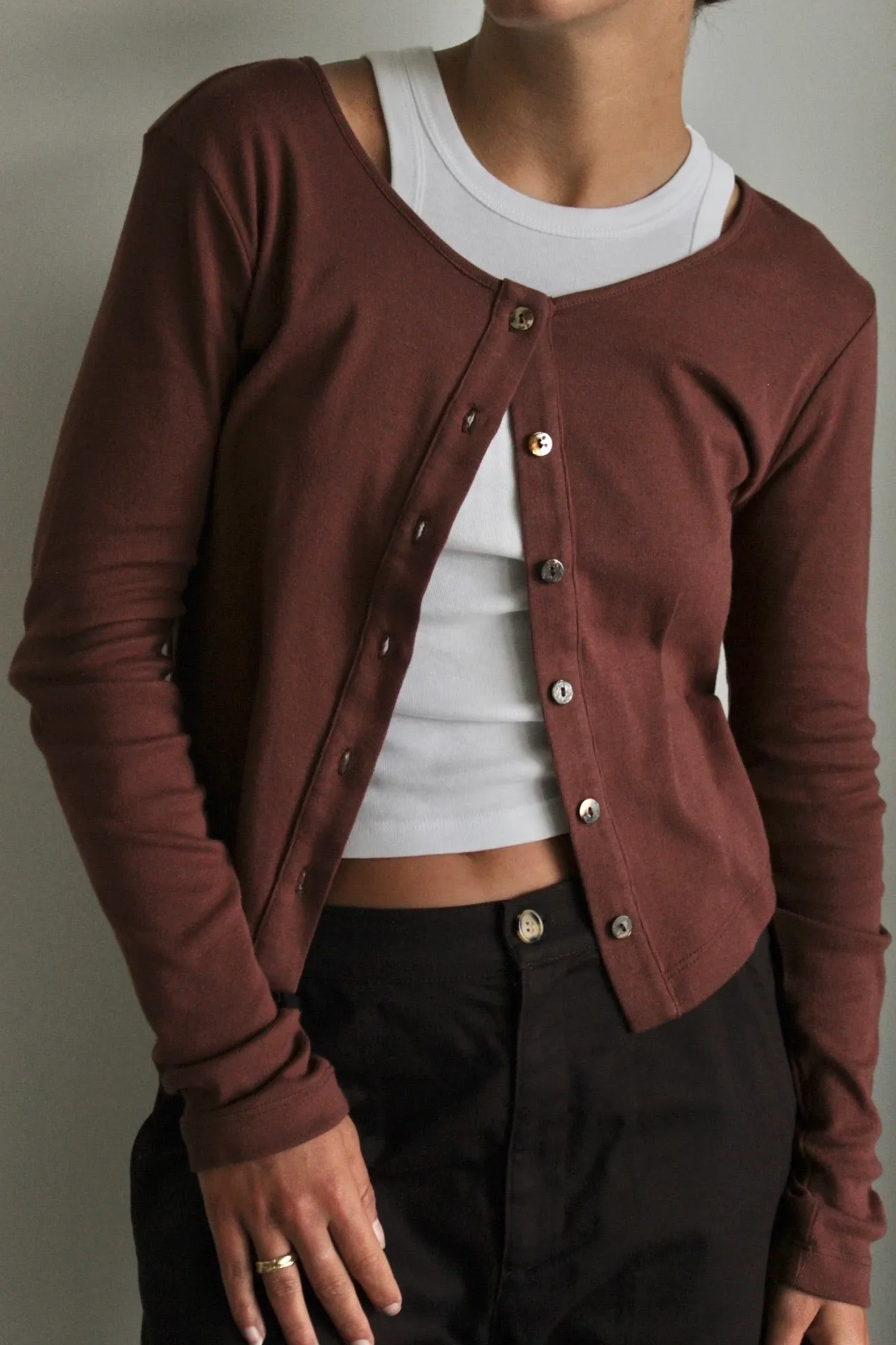 Relaxed Organic Rib Cardigan sold by NA NIN product image thumbnail 5