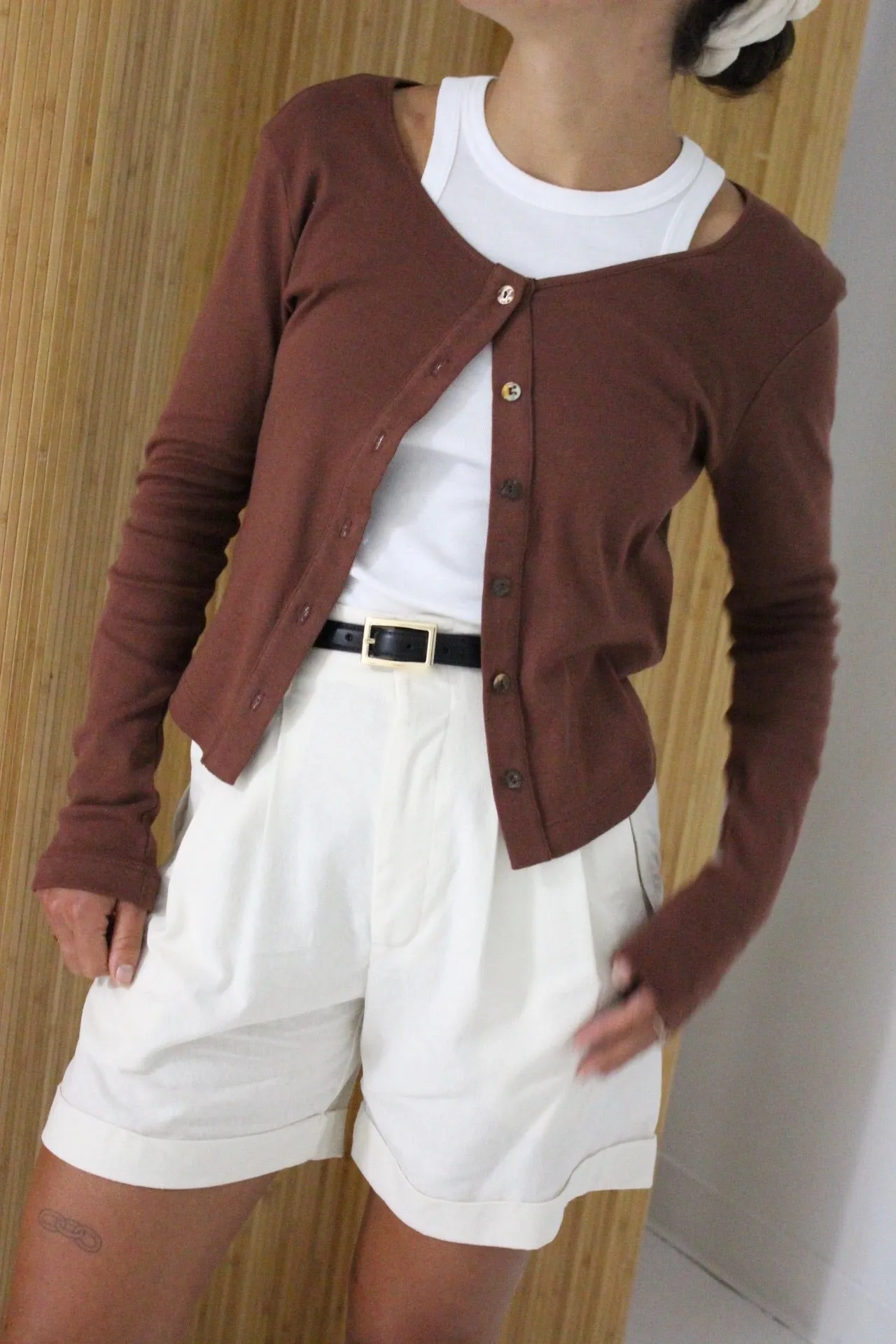 Relaxed Organic Rib Cardigan sold by NA NIN product image thumbnail 4
