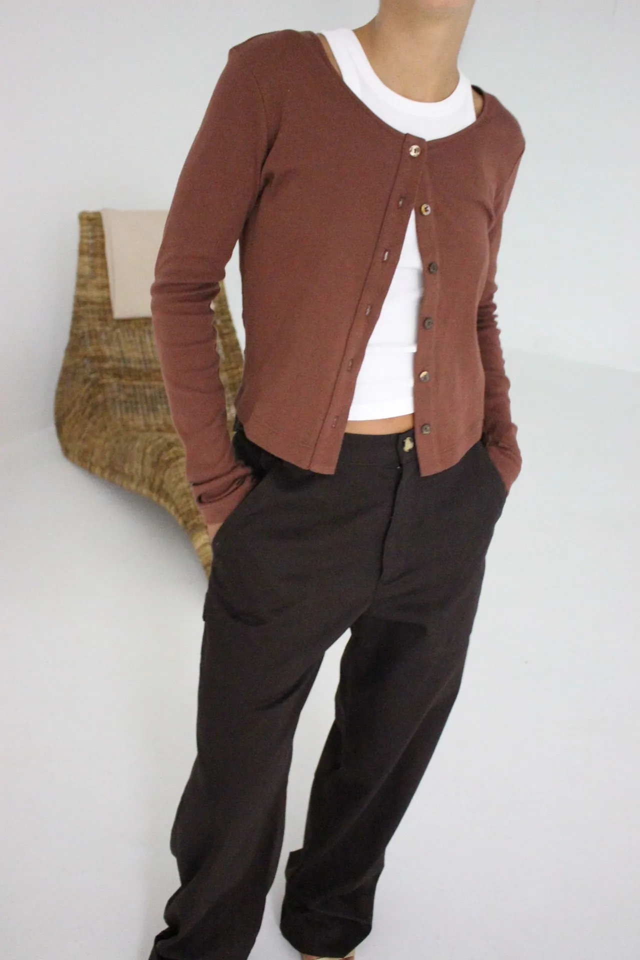 Relaxed Organic Rib Cardigan sold by NA NIN product image thumbnail 3