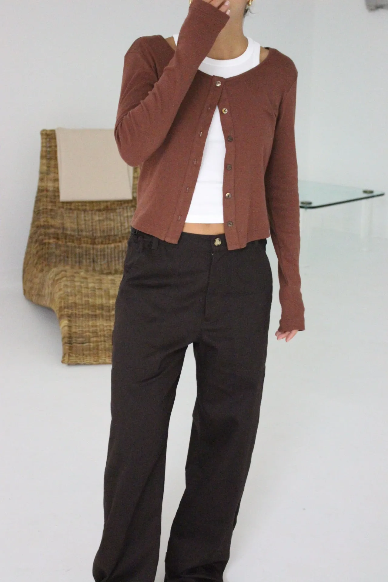 Relaxed Organic Rib Cardigan sold by NA NIN product image thumbnail 2