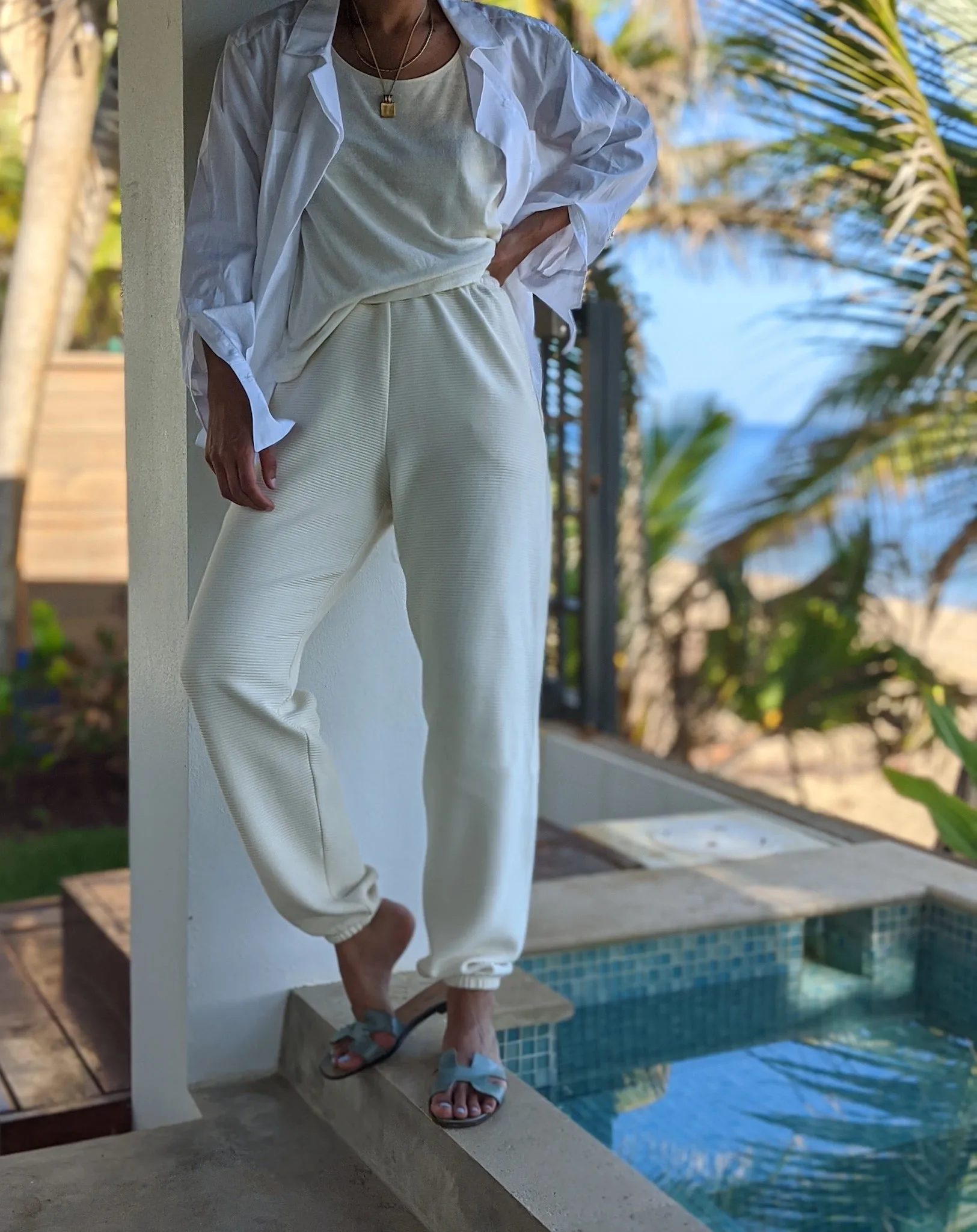 Franklin Rippled Cotton Sweatpant sold by NA NIN