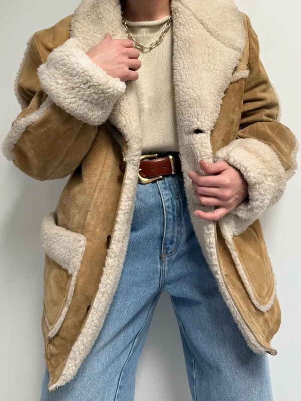 Vintage Suede & Sherpa Coat made by NA NIN