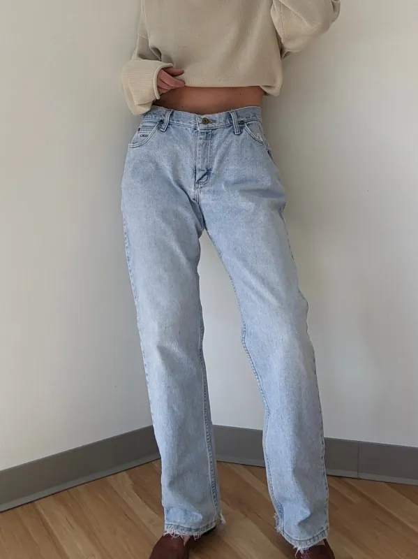 Vintage Distressed Light Wash Wrangler Denim sold by NA NIN