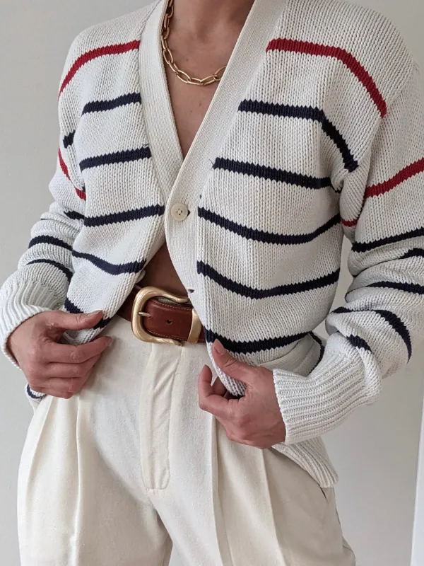 Vintage Ralph Lauren Striped Cotton Cardigan sold by NA NIN
