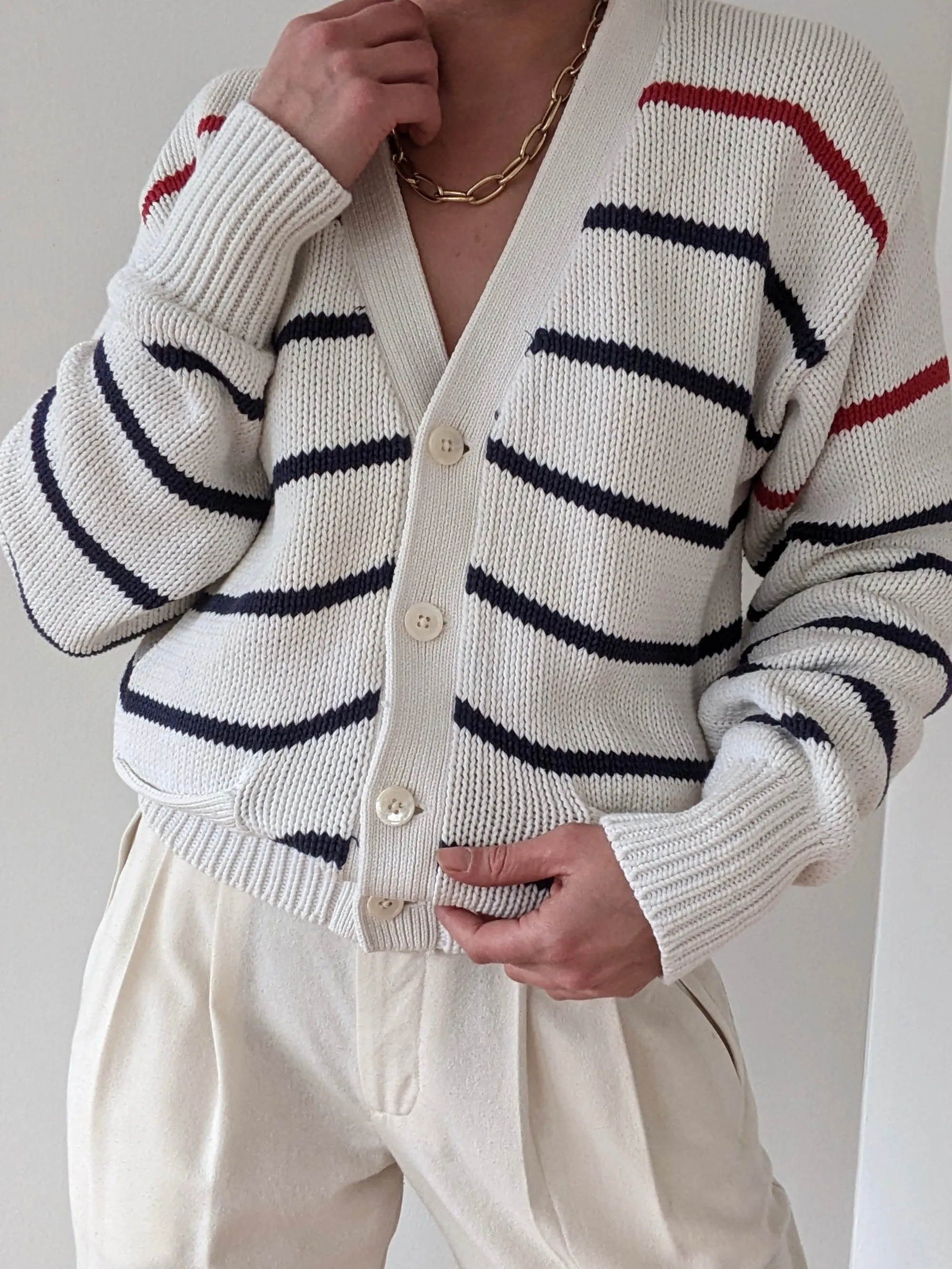 Vintage Ralph Lauren Striped Cotton Cardigan sold by NA NIN product image thumbnail 4